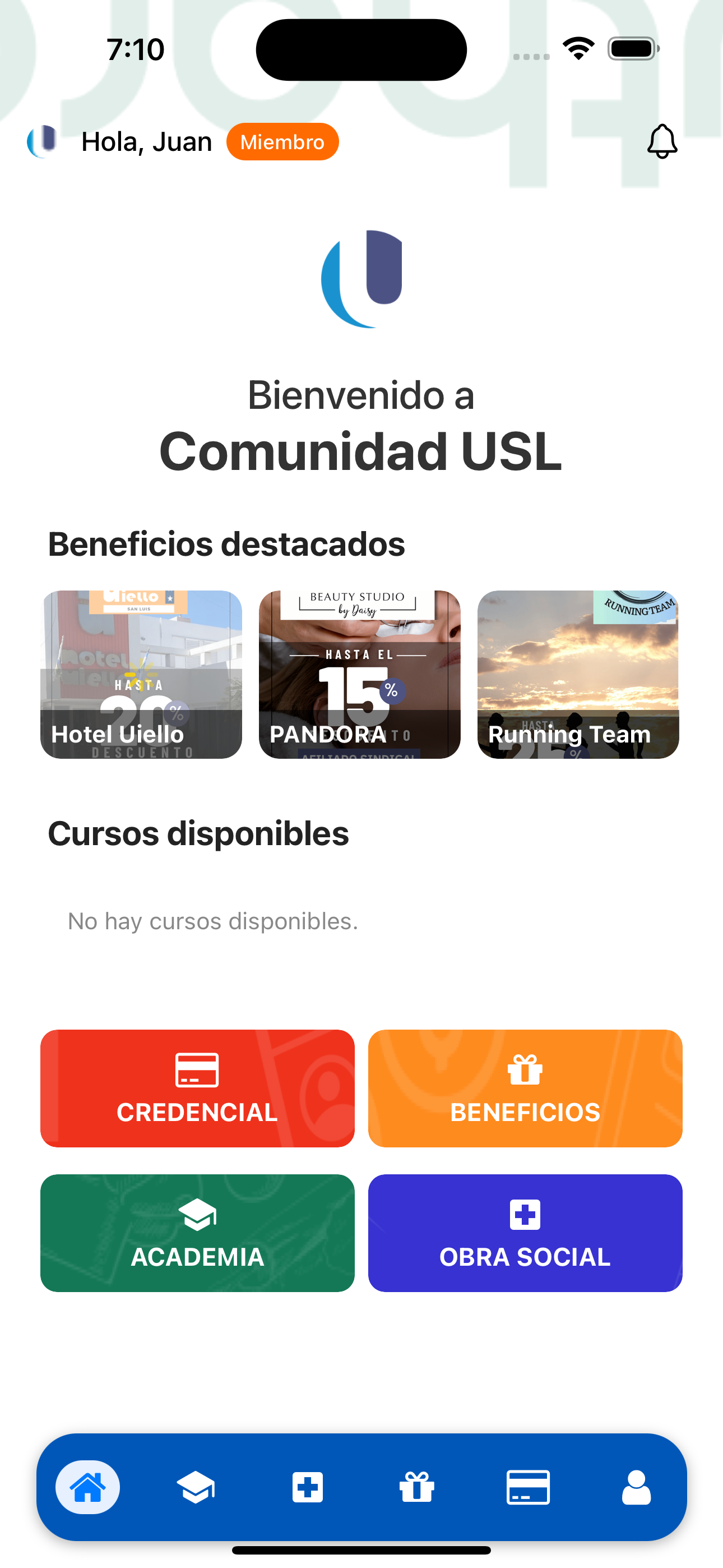 App Comunidad USL - Captura de pantalla